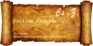 Csillag Zinajda névjegykártya